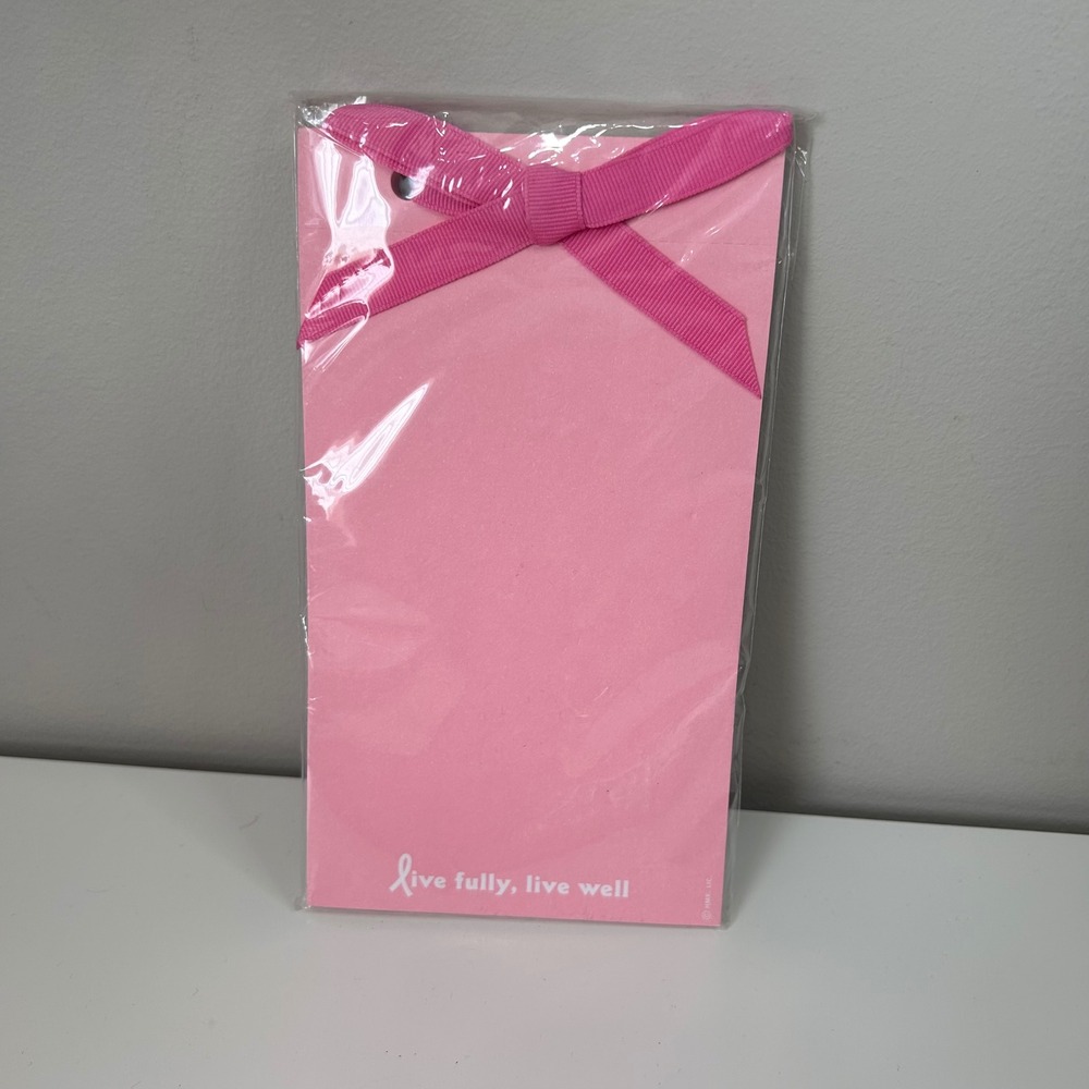 Hallmark Memo Pad Women OS Pink NEW Breast Cancer Awareness 50 Sheets Bow ST8485
